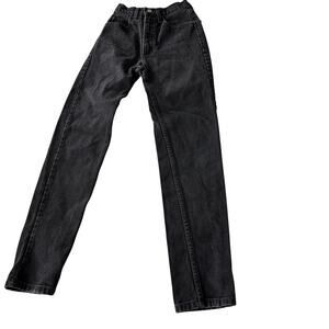 Vintage 90s Guess Jeans High Waisted Womens 24 x 30 Black Denim Triangle Logo